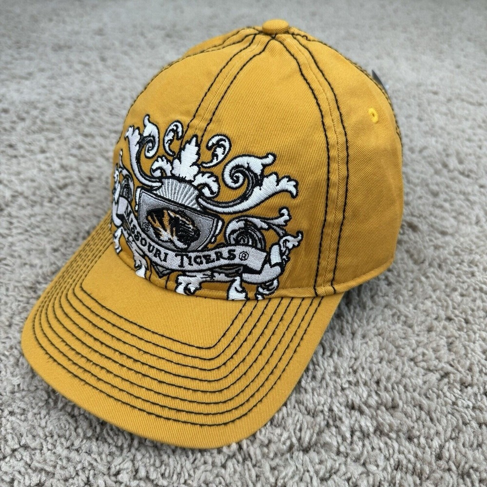 Missouri Tigers Hat Signatures Adjustable Gold Old English Crest Logo Mizzou Cap